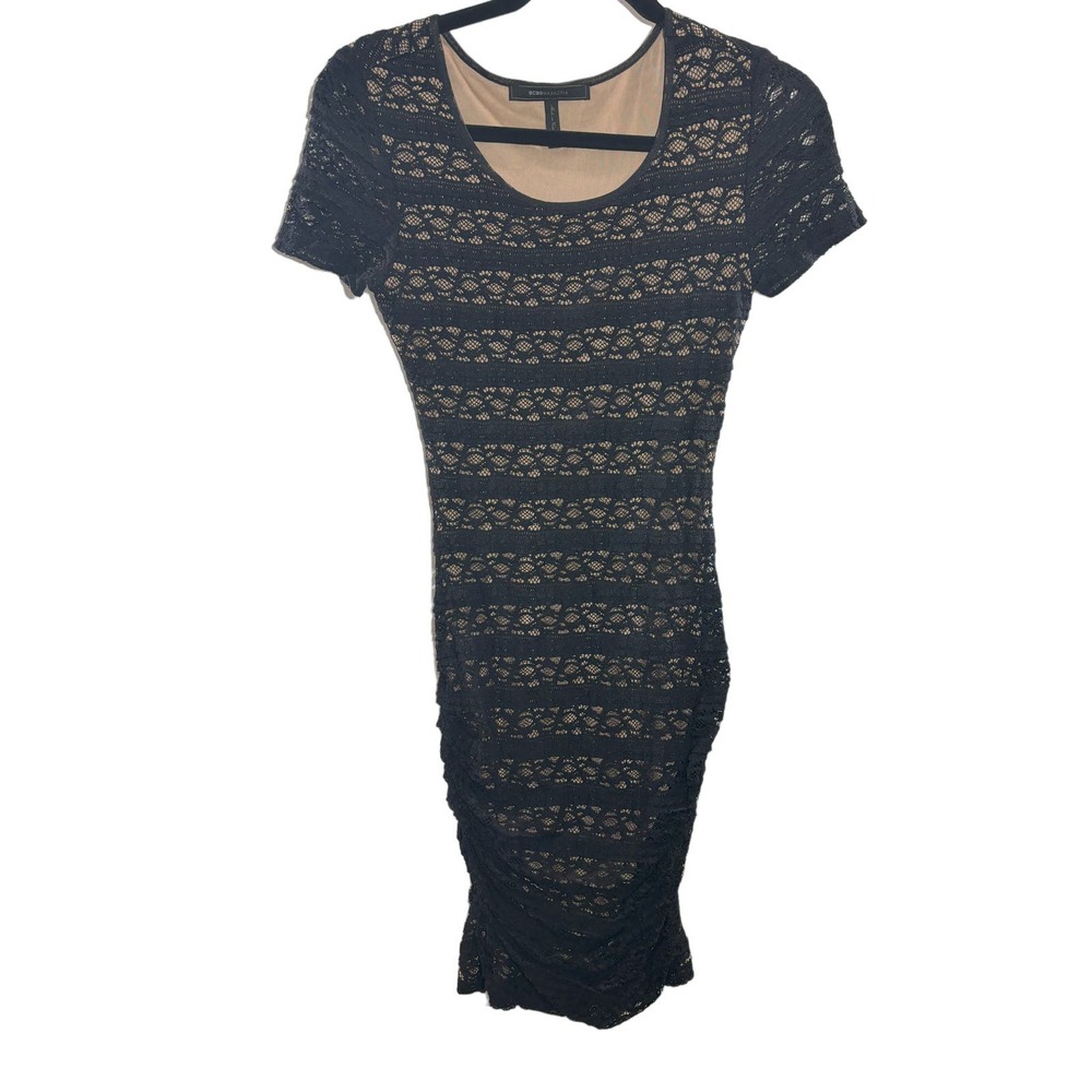 BCBGMAXAZRIA -‎ Vivia Lace Cocktail Dress Size XS Black Preowned